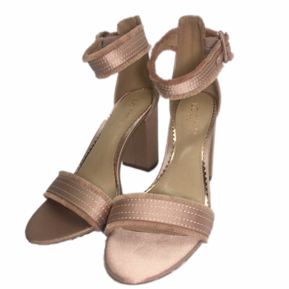 LC LAUREN CONRAD Blush Fringe High Heel Sandals - Picture 4 of 8